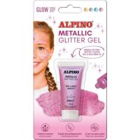 ALPINO Glitter Metalllic Arrosa, purpurinadun makillaje gel gardena, 14 ml