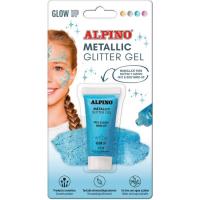 Maquillaje gel transparente con purpurina, Glitter Metallic Azul ALPINO, 14 ml