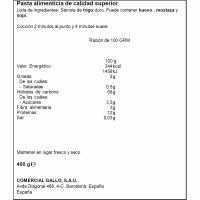 Fideo Nº0 GALLO, paquete 400 g