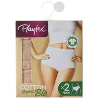 Braga maxi mujer algodón orgánico, piel talla L PLAYTEX, pack 2 uds