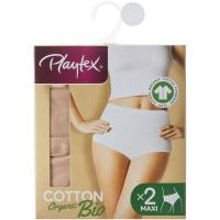 Braga maxi mujer algodón orgánico, piel talla XL PLAYTEX, pack 2 uds