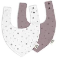 Babero bandana duende rosa y blanco, impermeable, 100% algodón INTERBABY, 2 uds