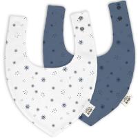 Babero bandana duende azul y blanco, impermeable, 100% algodón INTERBABY, 2 uds