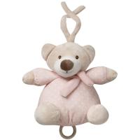 Peluche musical osito rosa, tacto extrasuave INTERBABY