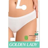 Bikini mujer liso de algodón orgánico, blanco GOLDEN LADY, talla L