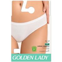 Bikini mujer liso de algodón orgánico, blanco GOLDEN LADY, talla XL
