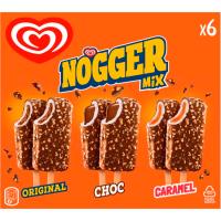 Helados original/choco/caramel NOGGER, pack 6x91 ml
