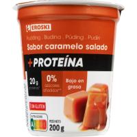 Pudding + proteína sabor caramelo EROSKI, tarrina 200 g