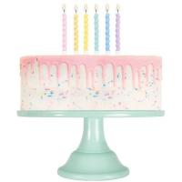 Vela de cumpleaños torneada de 8 cm en colores pastel OH YEAH!, pack 12 uds