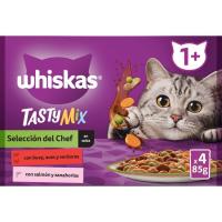 Alimento en salsa para gato WHISKAS SELECCIÓN CHEF, pack 4x85 g