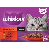 Alimento en salsa clasic para gato WHISKAS, pack 12x85 g