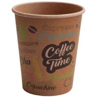 Vaso de cartón Krart Coffe Time café con leche 240 ml, pack 12 uds