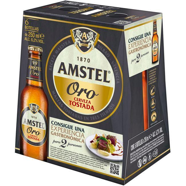 precios Cerveza Amstel Oro, Pack Botellín 6X25 Cl en Eroski