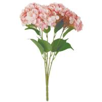 Ramo artificial de 2 Horténsias rosas, 22 cm