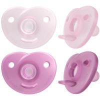 Chupete niña soothie 100% silicona 0-6 meses AVENT, pack 2 uds