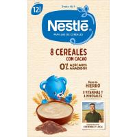 Papilla 8 cereales con cacao NESTLE, caja 475 g