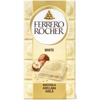 Chocolate blanco rocher FERRERO, tableta 90 g