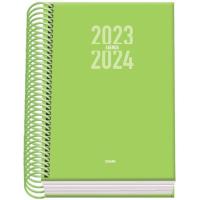 Agenda verde 2023/2024, A6, día página, espiral DOHE, 11x16 cm