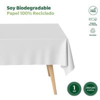 Mantel de papel blanco reciclado HONEST GREEN, rollo 1,20x20 metros