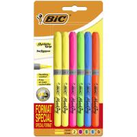 Marcador fluorescente, 5 colores, Highlighters Grip BIC, pack 6 uds