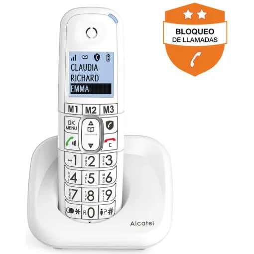 Teléfono inalámbrico blanco teclas grandes, XL785 ALCATEL