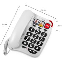 Teléfono sobremesa blanco, teclas grandes, botón SOS 3295B SPC