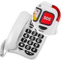 Teléfono sobremesa blanco, teclas grandes, botón SOS 3295B SPC