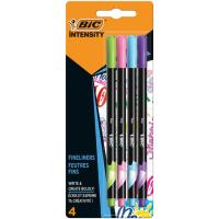 BIC Fineliner Intensity punta ultrafineko errotuladorea, 4 kolore, sorta 4 ale