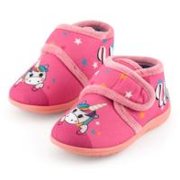 Zapatillas de casa infantiles tipo bota Unicornio, con velcro VISTO BUENO