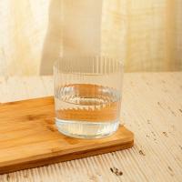 Vaso bajo de vidrio transparente con relieve, Optic BOHEMIA, 35 cl