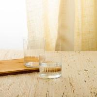 Vaso bajo de vidrio transparente con relieve, Optic BOHEMIA, 35 cl