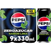 Refresco de cola con lima sin azúcar PEPSI MAX, pack 9x33 cl