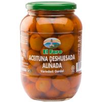 Aceitunas gordal deshuesadas aliñadas EL FARO, frasco 540 g