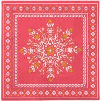 Servilleta de papel roja con mandala, 33x33 cm OH YEAH!, pack 25 uds