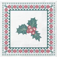 Servilleta de papel Berry  Acebo Navideño, 33x33 cm OH YEAH!, pack 30 uds