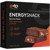 Barrita energética con cacahuete y cacao E4E, caja 105 g
