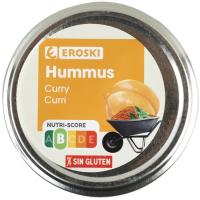 Hummus al curry EROSKI, frasco 190 g