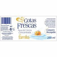 Agua de colonia concentrada familia GOTAS FRESCAS, spray 250 ml