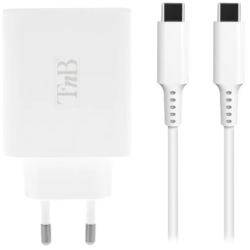 Cargador para portátil blanco Tipo-C 65 W, CHNBTINY65 iClick TNB