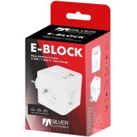 Regleta Eblock 3 salidas schuko, 2 USB, 1 USB C e interruptor SILVER ELECTRONICS