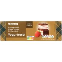 EROSKI praline eta marrubi-jogurt turroia, kutxa 150 g