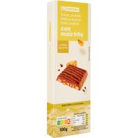 Turrón de chocolate con leche y maíz frito EROSKI, caja 100 g