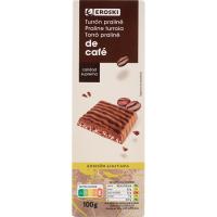 Turrón sabor capuccino EROSKI, caja 100 g