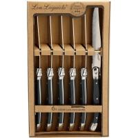 Cuchillo chuletero Rustic, acero inox, mango de PP en negro LOU LAGUIOL, set 6 uds