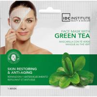 Mascarilla facial tisue biodegradable te verde IDC, pack 1 ud