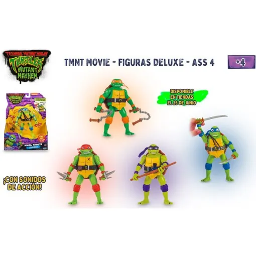 Figura deluxe surtida, edad rec:+4 años ¿Cuál te llegará? TORTUGAS NINJA