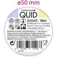 Botella termo Sugar, acero inox tapa verde, frío calor 12 horas QUID, 500 ml