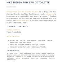 Colonia para mujer Trendy Pink NIKE, vapoeizador 150 ml
