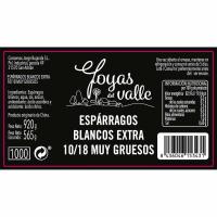 Espárrago extra 10/18 JOYAS DEL VALLE, frasco 565 g