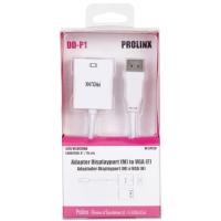 Adaptador blanco Displayport (M) a VGA (H) DD-P1 PROLINX, 15 cm